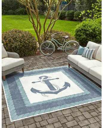 Beach/nautical outdoor coastal anchor rug - Rugs