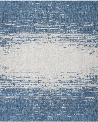 Coastal outdoor modern ombre rug - Blue / 10’ 8 x 10’ 8 /