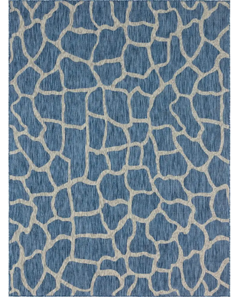 Contemporary outdoor safari giraffe rug - Blue / 9’ x 12’ /