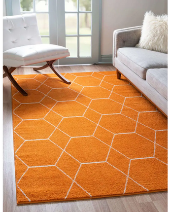 Geometric trellis frieze rug (rectangular) - Area Rugs