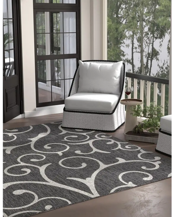 Modern outdoor botanical curl rug - Rugs