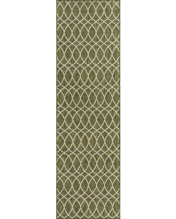 Modern outdoor trellis gitter rug - Green / 2’ 11 x 10’ /
