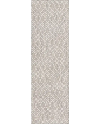 Modern outdoor trellis gitter rug - Light Gray / 2’ 11 x 10’