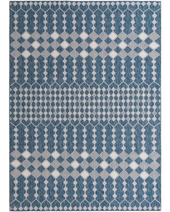 Modern outdoor trellis traliccio rug - Blue / 10’ x 14’ 1 /
