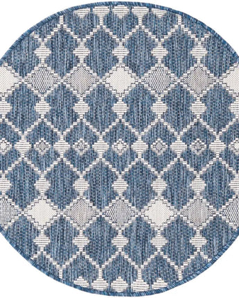 Modern outdoor trellis traliccio rug - Blue / 3’ x 3’ 1 /
