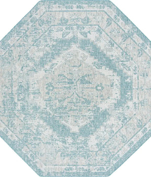 Traditional outdoor traditional valeria rug - Aqua / 7’ 10 x