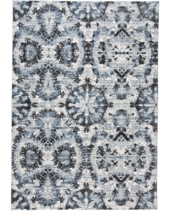 Ainsley Abstract Ikat Blotch Rug - Blue / Gray / Rectangle /