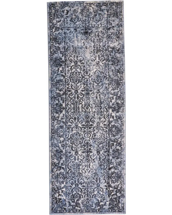 Ainsley Distressed Ornamental Rug - Blue / Gray / Runner / 
