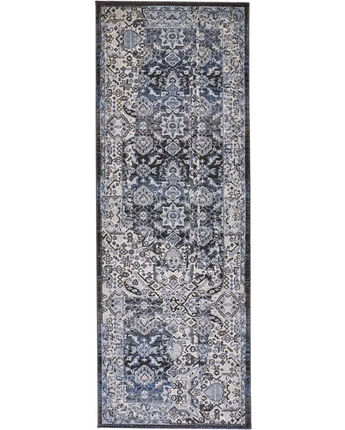 Ainsley Distressed Tribal Rug - Gray / Blue / Runner / 2’-10