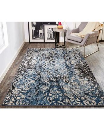Ainsley Modern Distressed Floral Rug - Area Rugs