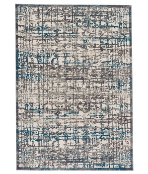 Akhari Textured Abstract Rug - Gray / Teal / Rectangle / 