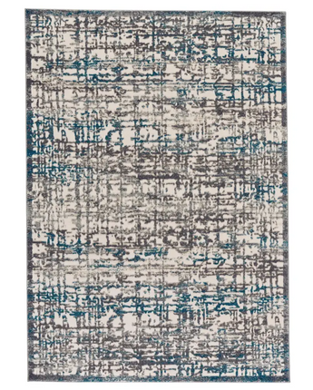 Akhari Textured Abstract Rug - Gray / Teal / Rectangle / 