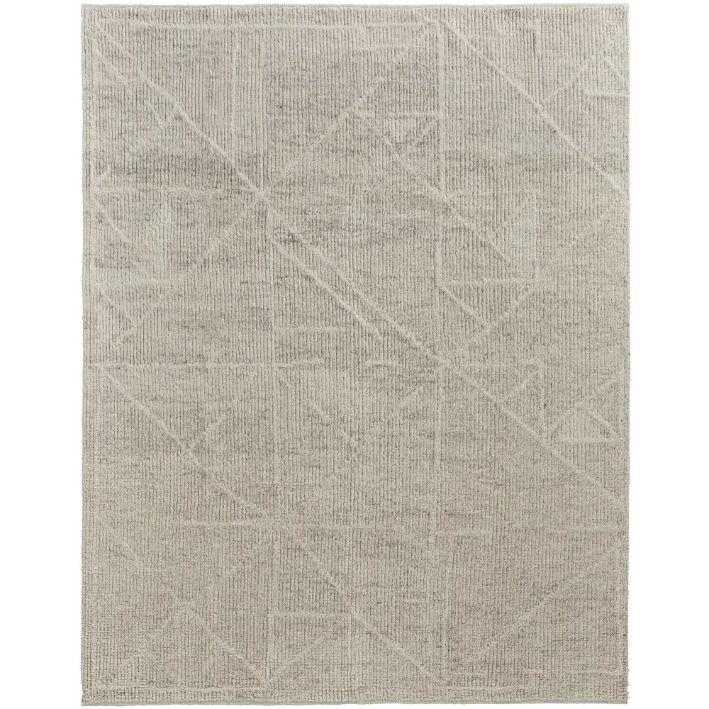Alford Minimalist Eyelash Wool Rug - White / Rectangle / 2’ 