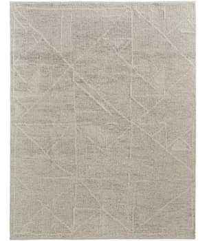 Alford Minimalist Eyelash Wool Rug - White / Rectangle / 2’ 