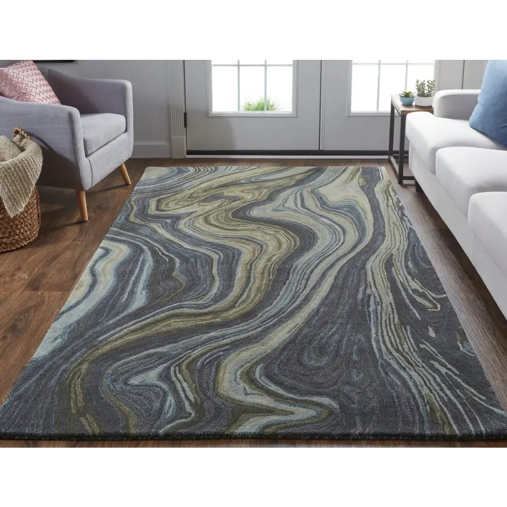 Amira Contemporary Marble Rug - Area Rugs