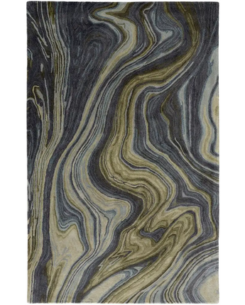 Amira Contemporary Marble Rug - Green / Gray / Rectangle / 