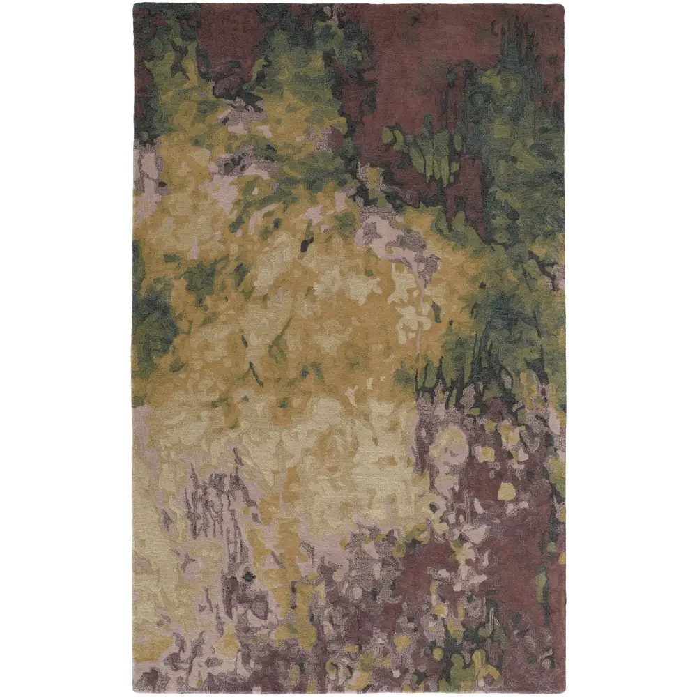 Amira Modern Watercolor Rug - Purple / Green / Rectangle / 