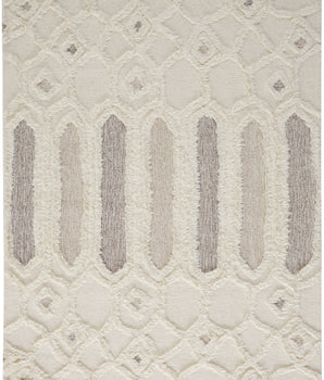 Anica Moroccan Wool Tufted Area Rug - White / Beige / 