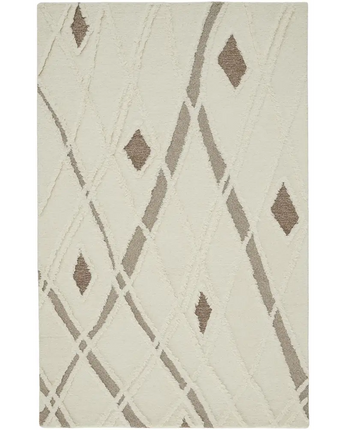 Anica Moroccan Wool Tufted - White / Beige / Rectangle / 2’ 
