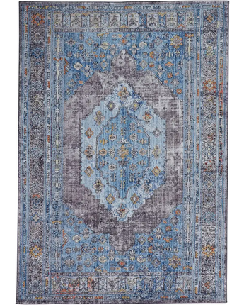 Armant Medallion Space Dyed Rug - Blue / Gray / Rectangle / 