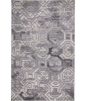 Asher Lustrous Geometric Wool - Gray / Rectangle / 2’ x 3’ -