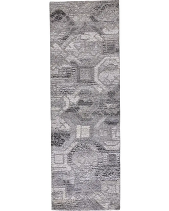 Asher Lustrous Geometric Wool - Gray / Runner / 2’-6 x 8’ 