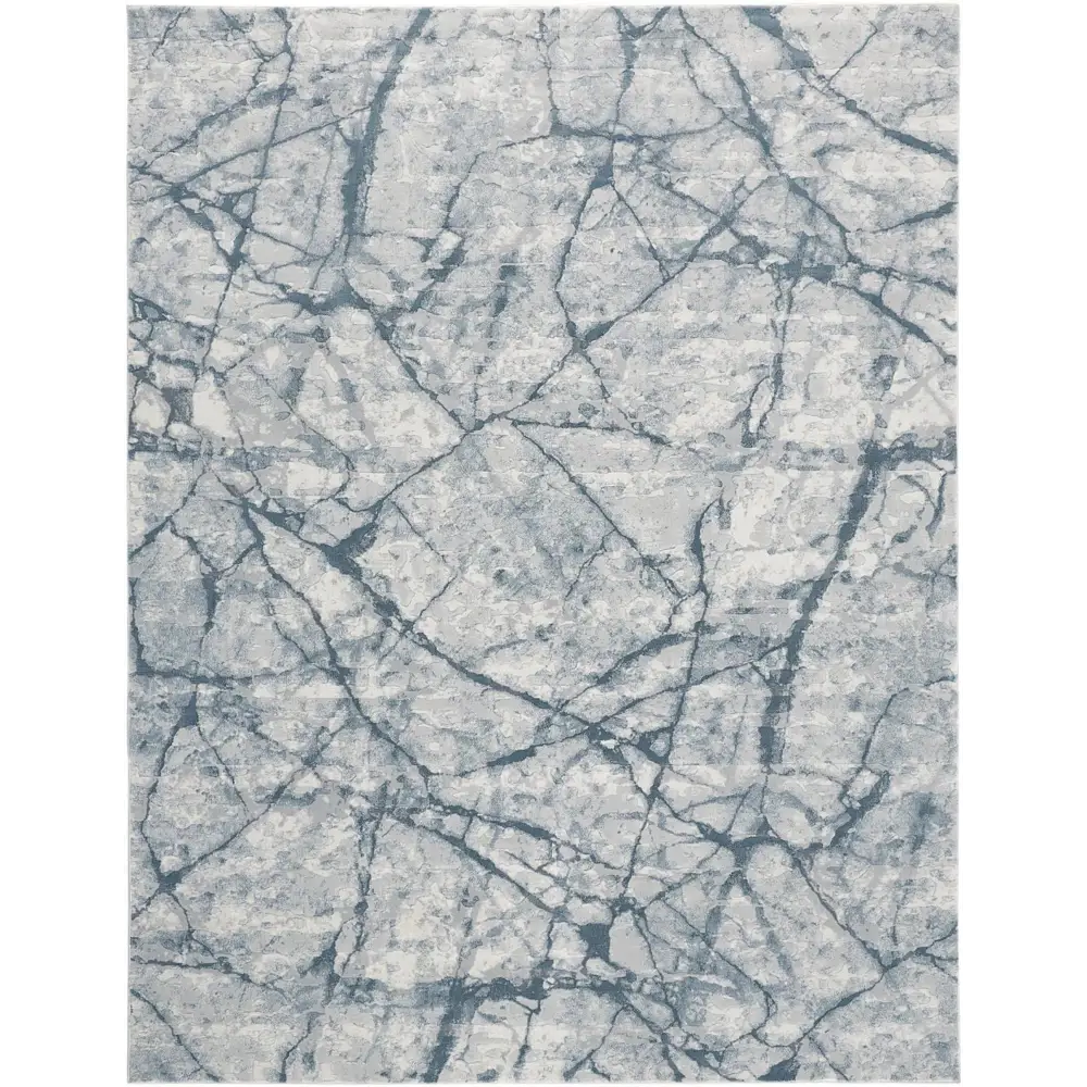 Atwell Contemporary Marble - Teal / Gray / Rectangle / 2’ x 