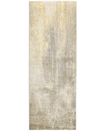 Aura Luxe Modern Rug - White / Gold / Runner / 2’-10 x 7’-10