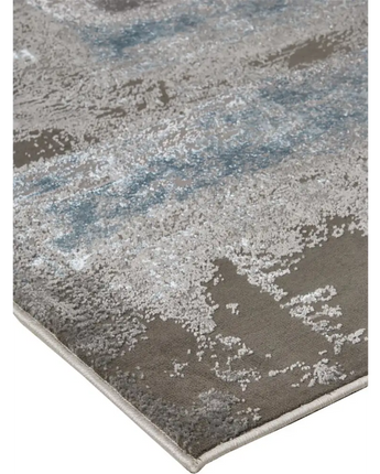 Azure Modern Metallic Watercolor Rug - Area Rugs