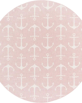 Beach/nautical outdoor coastal ahoy rug - Pink / 10’ x 10’ /
