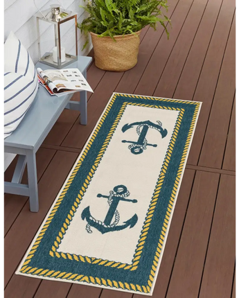 Beach/nautical outdoor coastal anchor rug - Rugs