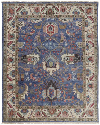 Beall Luxury Wool Rug - Blue / Red / Rectangle / 2’ x 3’ - 