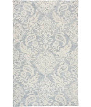 Belfort Modern Floral Paisley Rug - Blue / White / Rectangle