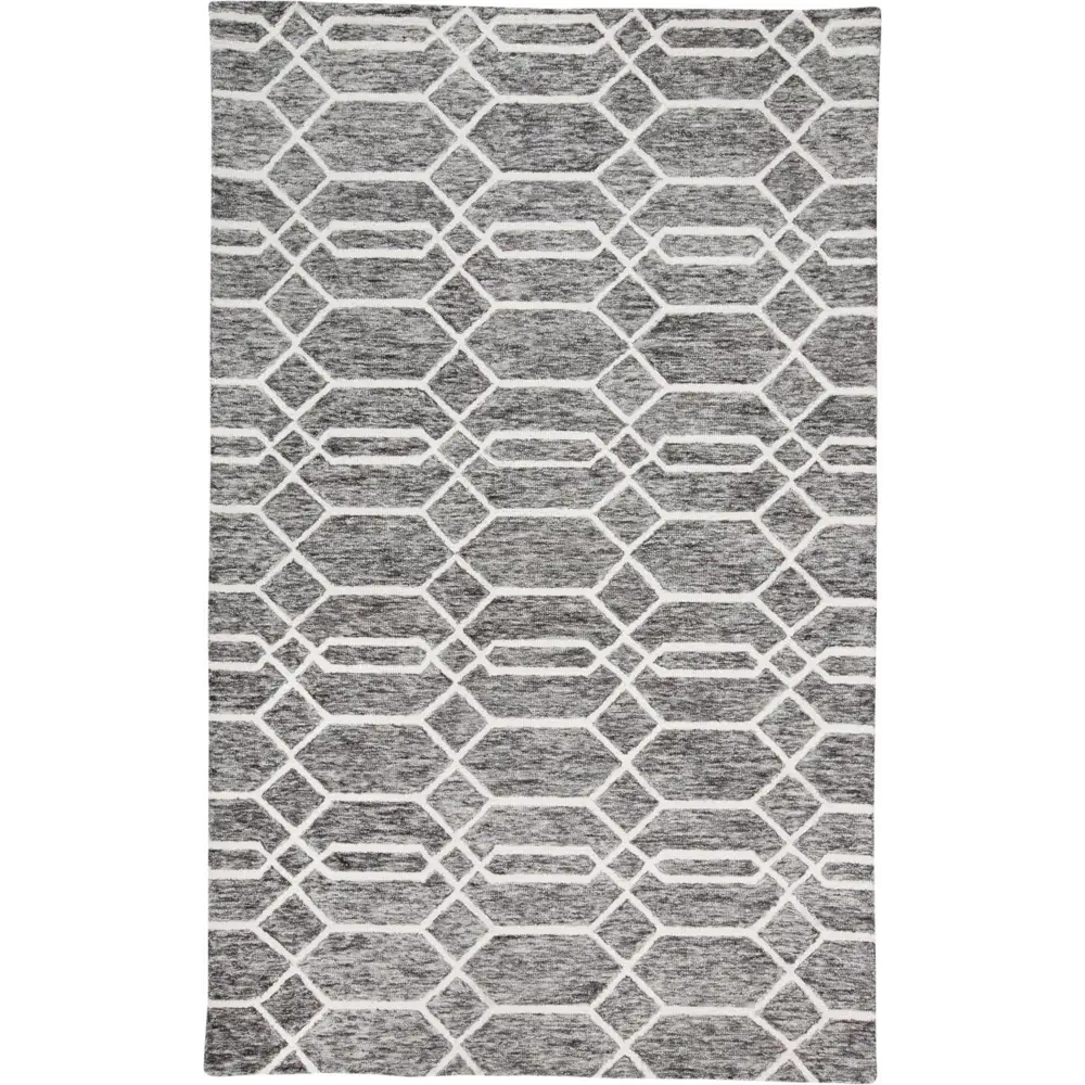 Belfort Modern Minimalist Rug - Gray / White / Rectangle / 