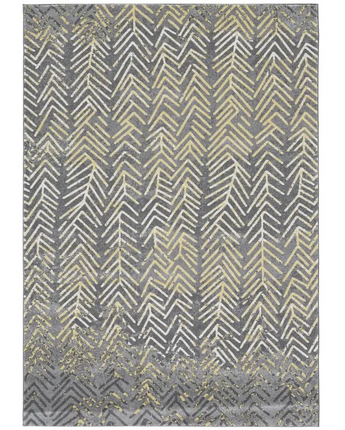Bleecker Contemporary Arrows - Gray / Yellow / Rectangle / 