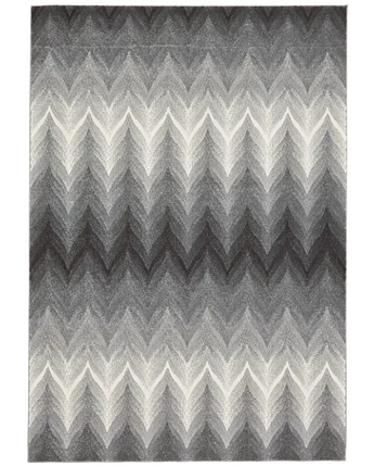 Bleecker Contemporary Chevron - Gray / White / Rectangle / 