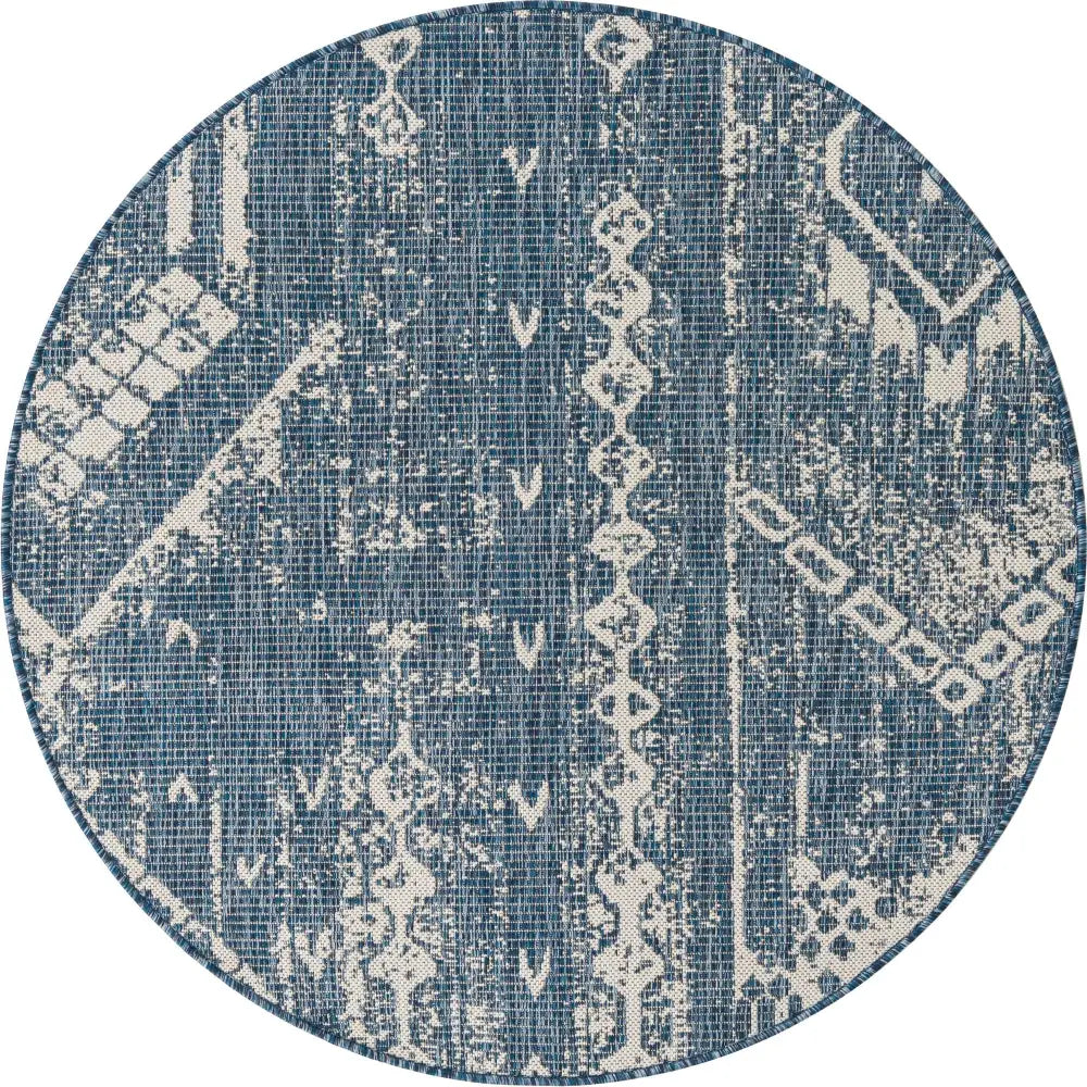 Bohemian outdoor bohemian anthro rug - Blue / 4’ 1 x 4’ 1 /