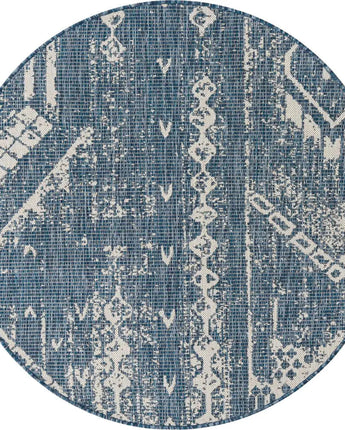 Bohemian outdoor bohemian anthro rug - Blue / 4’ 1 x 4’ 1 /