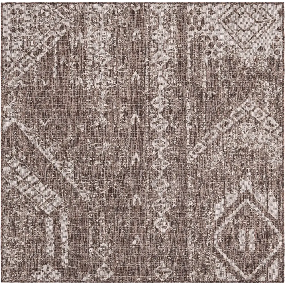Bohemian outdoor bohemian anthro rug - Brown / 5’ 3 x 5’ 3 /