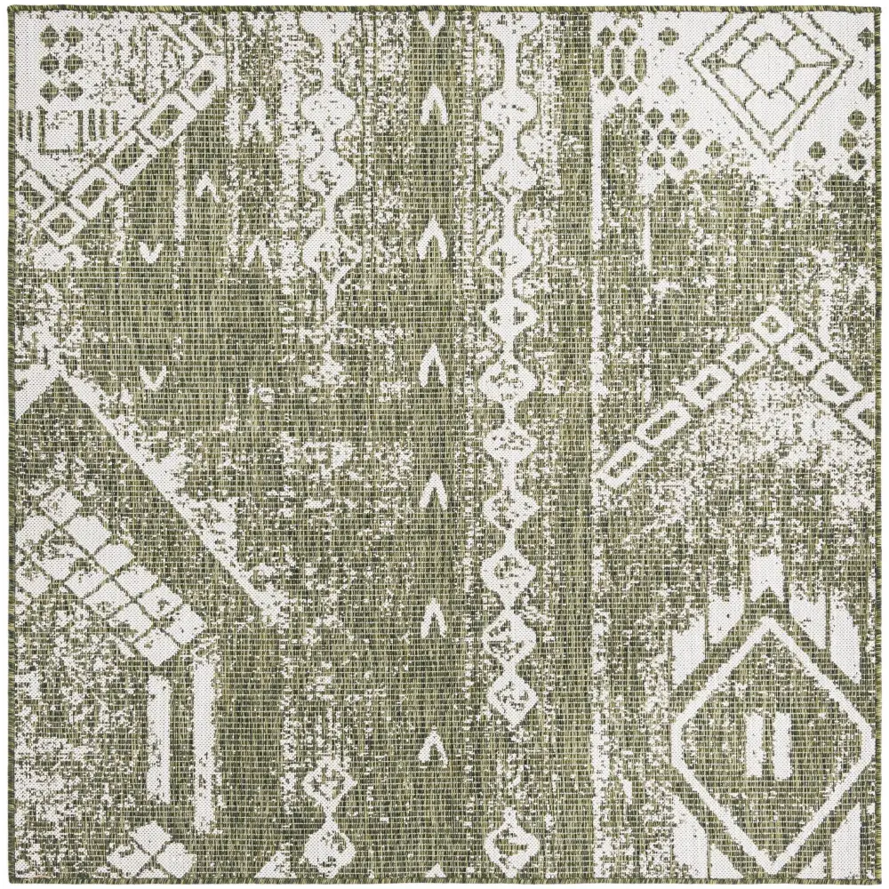 Bohemian outdoor bohemian anthro rug - Green / 5’ 3 x 5’ 3 /