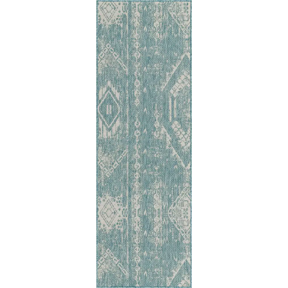 Bohemian outdoor bohemian anthro rug - Light Aqua / 2’ 7 x