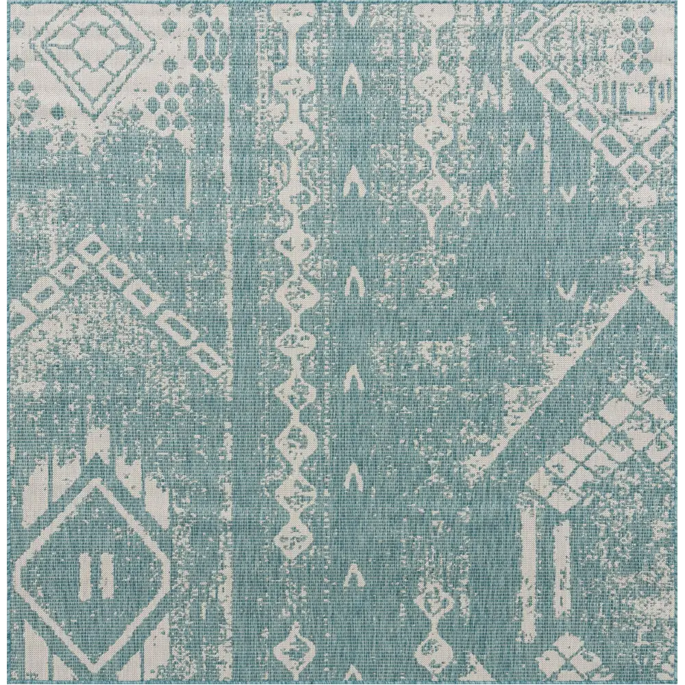 Bohemian outdoor bohemian anthro rug - Light Aqua / 7’ 1 x