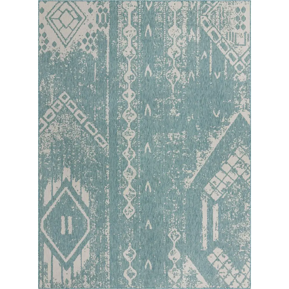 Bohemian outdoor bohemian anthro rug - Light Aqua / 9’ 10 x