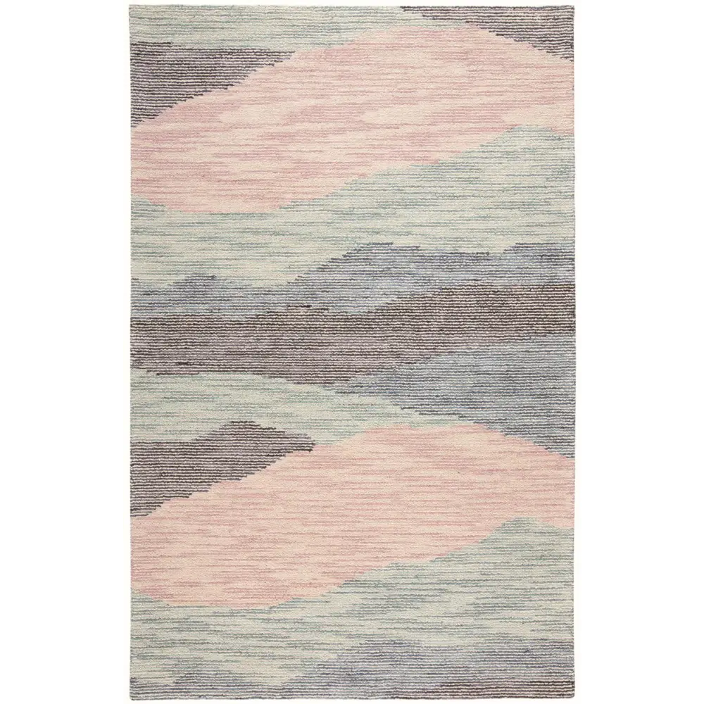 Brinker Pastel Watercolor Tufted Rug - Blue / Pink / 