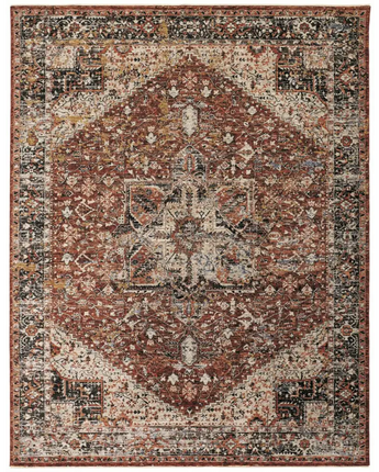Caprio Space Dyed Persian Rug - Rust / Tan / Rectangle / 2’ 