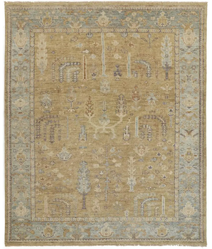 Carrington traditional oushak rug - Gold / Gray / Rectangle