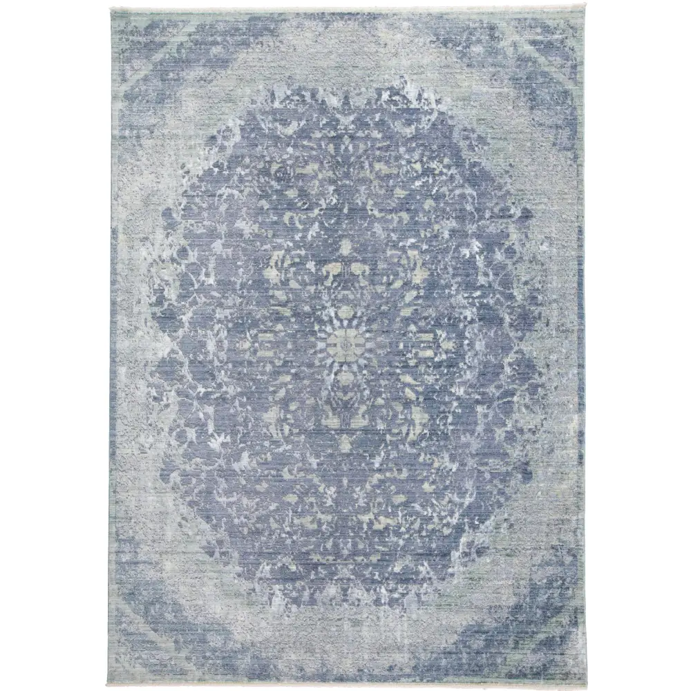 Cecily Luxury Distressed Medallion - Blue / Gray / Rectangle