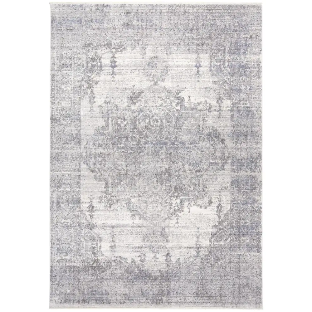 Cecily Luxury Distressed Medallion Rug - Gray / Blue / 