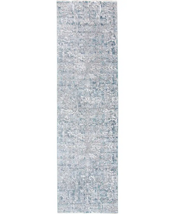Cecily Luxury Distressed Ornamental Rug - Teal / Gray / 