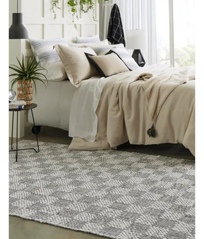 Checkered chindi cotton rug - Area Rugs